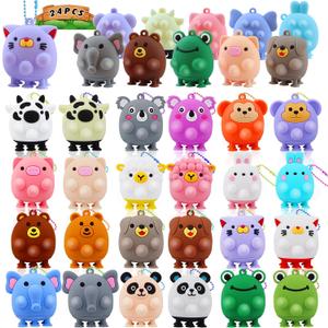 24 PCS Party Favors for Kids,3D Animal Pop Toys,Goodie Bags Stuffers for Kids,Pinata Stuffers Carnival Prizes,Fidget Toys Bulk,Prize for Classroom,Suction Toys for Toddlers