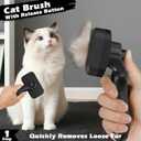 3PCS Cat Grooming Supplies, Cat Brush & Nail Clipper/Trimmer & Flea Comb for Shedding Indoor Cats Essentials Stuff Accessories (Black Grey)