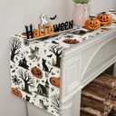 Halloween Table Runner Ghost Pumpkin Haunted House Table Runners Seasonal Kitchen Dining Table Decoration for Home Party Banquet Decor 13x108 Inch