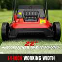 EWORK Electric Dethatcher and Scarifier 14-Inch 12 Amp 2-in-1 Lawn Dethatcher and Aerator with Collection Bag, Blade Replacement Without Tool, 5-Position Depth Adjustment for Gardening Care