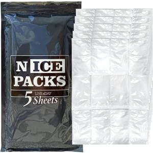 Nice Packs Reusable Dry Ice Packs for Coolers, Lunch Boxes, Frozen Food Shipping - Flexible and Long Lasting (5 Extra Large Sheets)
