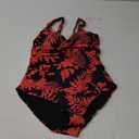 Eomenie Women's One Piece Swimsuit Tummy Control Slimming Push Up Bra Bathing Suits Wrap Twist 1 Piece Swimwear Black/Red L