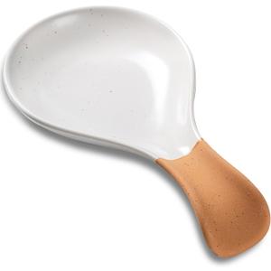 Spoon Rest for Stove Top, Heat Resistant Ceramic Utensil Rest for Kitchen Countertop, Coffee Spoon Holder, Dishwasher Safe, White & Terracotta Spoon Rest for Stove Top, Heat Resistant Ceramic Utensil Rest for Kitchen Countertop, Coffee Spoon Holder, Dishwasher Safe, White & Terracotta