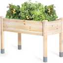 MIXC Wooden Raised Garden Bed with Legs, 48L X 24W, Elevated Reinforced Large Planter Box for Vegetable Flower Herb Outdoors - Beam and Column Structure - Unmatched Strength Outlast