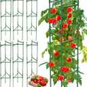 6 Pack Tomato Cage,Tomato Cage for Raised Garden Bed, 48'' Tall Tomato TrellisTriangle or Square Cages for Garden,Pots, Plant Cages & SupportsGreen, Extra Bold