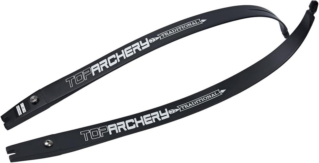 TOPARCHERY Archery Takedown Recurve Bow Limbs Replacements 25-60lbs ILF Bowlimbs for Recurve Bow Tradition Hunting and Target Shooting (Black 45LB)