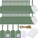 Amylove 48 Sets Leather Luggage Tags Bulk Wedding Favors Luggage Tags for Guests Bridal Gifts Wedding Bridal Shower Gift PU Leather with Name ID Card Tag for Guests (Olive Green)