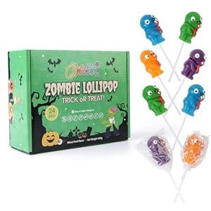 Halloween Lollipop Suckers,Zombie Candy Suckers,Lollipops Individually Wrapped,Great for Halloween Goody Bag Fillers 24 Pack : Grocery & Gourmet Food
