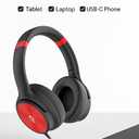 USB C Wired Over-Ear Headphones with Mic, Hi-Fi Stereo Sound, Noise-Isolating Ear Cups, Comfortable Fit for iPhone15/16, Samsung Galaxy S24/S23, Type-C Phones & Tablets (Silver)