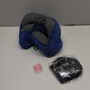 Airplane Pillow, Travel Neck Pillow with Memory Foam - Adjustable Buckle & Machine Washable Cover for Neck Support, Includes Eye Mask & Ear Plugs(Blue)