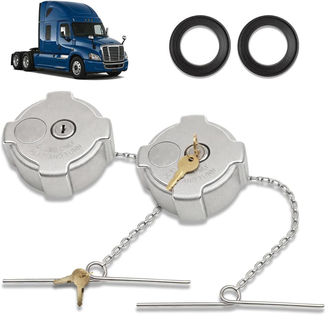 2-Pack 3" Female 1/4 Turn Locking Diesel Fuel Tank Cap Compatible with Freightliner Century 113 Cascadia 125 Columbia 120 Replaces 03-37017-000 600148 03-37017-002 572.1018