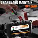 MOTOPOWER MP00206A 12V 1.5Amp Automatic Battery Charger, Battery Maintainer for Cars, Motorcycles, ATVs, RVs, Powersports, Boat and More