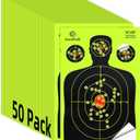 12 x18 inch, Silhouette Splatter Targets, Adhesive Shooting Targets, Shots Burst Bright Fluorescent Yellow, Shooting Target for Shooting Range, Great for All Firearms (50 Pack)