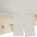 Ceiling Tiles 13.8x13.8 inch, 16 Pcs Ceiling Tiles Peel and Stick Covering 21 sq.ft Self-Adhesive Waterproof for Interior Wall Decor (Geometric Floral)