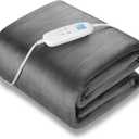 Electric Heated Blanket Queen Size 84" x 90" | 6 Heating Levels & 8h Auto Timer | Full Body Fast Heating and Ultra Soft Flannel, Machine Washable Bed Sofa Home Office Use, Grey