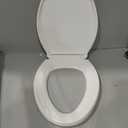 Centoco Elongated Toilet Seat, Heavy-Duty Wood Core with Plastic Scratch-Resistant Finish, Soft Close, Made in the USA, 900SC-001, White