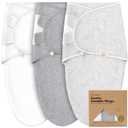 3-Pack Organic Baby Swaddle Sleep Sacks - Swaddles for Newborns, Infant 0-3 Months, Baby Girls, Boys, Soft & Snug Newborn Sleep Sack, Nursery Swaddling Blankets (Cloud) (One Size)