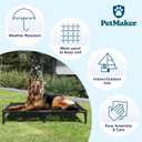 PETMAKER Elevated Dog Bed - 36x30-Inch Portable Pet Bed with Non-Slip Feet - Indoor/Outdoor Dog Cot or Puppy Mattress for Pets up to 80lbs (Black)