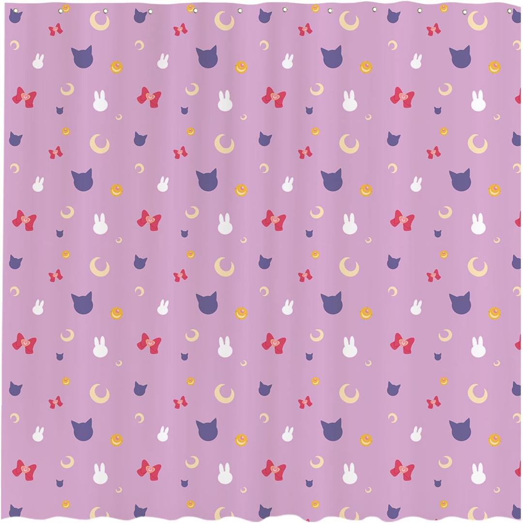 Funnytree Moon Scouts Shower Curtain, Crystal Girls Bathroom Decor, Waterproof Fabric Durable Easy Care Washable, 72"X72"(Hooks Not Included) SC00029-002