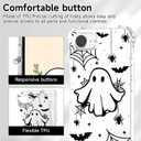 Halloween Case for iPhone 16e Clear Ghost Fashion Designs, Phone Cover Girls Stylish Slim Shockproof Bumper Protective Women Halloween Spider Web Phone Case for iPhone 16e Kids Bat