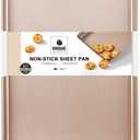 Quarter Sheet Baking Pan Nonstick - HONGBAKE Commercial Cookie Sheet for Baking with Diamond Texture Surface, 57% Thicker Carbon Steel 9 x 13 Baking pan (Champagne Gold)