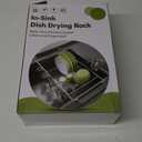 GSlife in Sink Dish Drying Rack - Stainless Steel Capacity Expandable Over The Sink Dish Drainer with Lock Knob and Utensil Holder for Kitchen Sink, 10.8"-17.9" L x 12.8" W, Silver