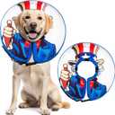 Large Dog Cone Collar Alternative Soft Inflatable Donut Collar After Surgery Dogs Recovery Won't Obstruct Vision Suitable Cones E Collar for Dogs and Cats