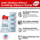 Full Crystal Window Cleaning Kit 16 oz Glass Cleaner and Bottle with 27 ft Reach, Each 4 oz Bag Makes Up to 640 fl oz, Cleans Up to 80 Windows, Scrub-Free, Rinse-Free