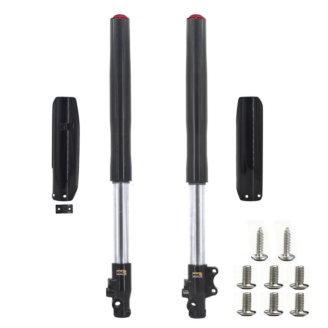Front Inverted 630MM Fork 45MM/48MM with Shock Protector Cover for Chinese Dirt Pit Bike CRF KLX (Black Red-12mm Alxe)