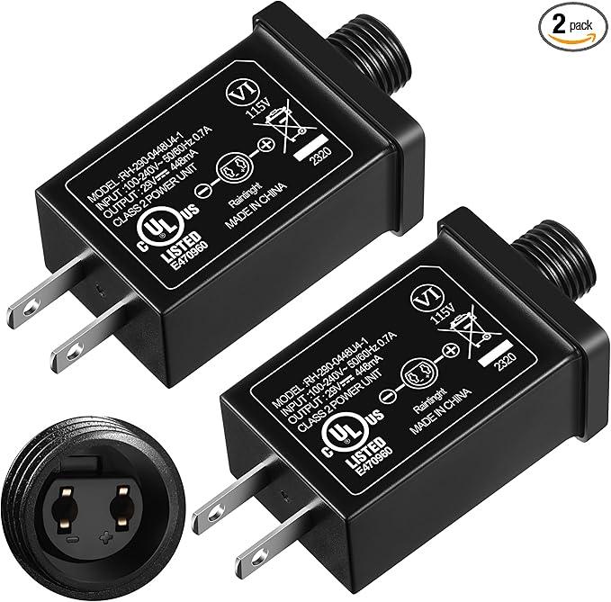 Feekoon Class 2 LED Power Supply 29V 13W Transformer, Waterproof IP44 US Plug Adapter, Seasonal Use LED Driver, Low Voltage for Christmas Tree Lighting, Holiday String Light Outdoor(4 Pack)