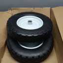 4.80/4.00-8 Tire and Wheel, 16" Flat Free Solid Wheelbarrow Tire with 5/8"&3/4" Bearings 3" Hub, 14"-16" Universal Fit Wheelbarrow Tires for Hand Truck/Garden Trailer/Trolley/Wagons