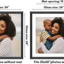 Americanflat 24x24 Picture Frame with Polished Plexiglass - Use as 20x20 Frame with Mat or Display 24x24 Photo Without Mat - Hudson Collection - Wide Square Frames for Wall Display - Black