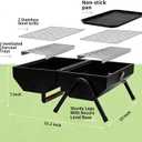 Tabletop Charcoal Grill, Portable Foldable Tabletop BBQ Grill with Dual Sided Griddle & Grill, Compact Folded Design, Thickened Body for Camping, Picnic & Outdoor Cooking