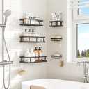 Youvip Shower Caddy 6 Pack, Adhesive Shower Shelves with Soap Holder, No Drilling Rustproof Large Capacity Bathroom Organizers and Storage, Black