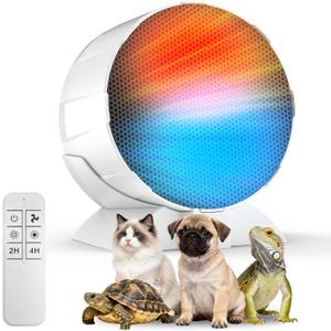 200W Reptile Heat Mats Space Heater, Adjustable Temperature Reptile Heating Heaters, Non-Light Heating Solution with Expanded Heating Range for Hermit Crabs/Leopard Geckos/Turtles/Snakes/Frog/Iguana (White)