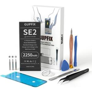 Battery for iPhone SE2020, 2250mAh High Capacity Li-Polymer Rechargeable Battery Replacement for iPhone SE2 with Full Remove Tool Kit and Adhesive
