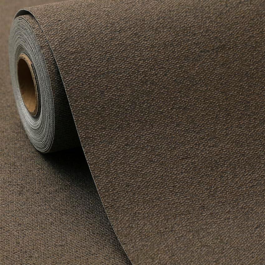 SHUFA Brown Cotton-Like Textured Grasscloth Wallpaper Matte Thick Real Woven Fabric Peel and Stick Contact Paper Removable Self Adhesive Washable (16.5"x236.2") A7