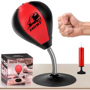 Desktop Punching Bag, Stress Relief Boxing Bag Speed Balls, Desk Punching Bag Stress Buster-Super Suctions to Your Desk, Christmas Thanksgiving White Elephant Gifts for Boss or Coworker