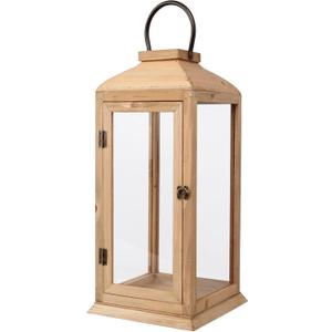 Bdor 22.5 Inch Outdoor Wooden Candle Lantern for Porch, Lantern Only