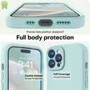 LOVE 3000 Designed for iPhone 14 Pro Max Case, Premium Silicone with [Soft Anti-Scratch Microfiber Lining] Shockproof Protective Phone Case for Men Women Girls 6.7", Mint