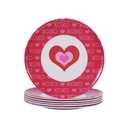 Yinshine Melamine Plates Set for Holiday10 Inch Melamine Dinner Plate Set6 PCS Dinner Dishes Set, Dishwasher Safe,Unbreakable,LightweightPink Heart Design