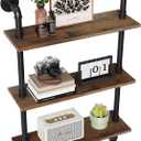 Merapi 24" Industrial Floating Shelves, Pipe Shelves for Wall, 3 Tier Rustic Wood Wall Shelves for Home Décor, Bedroom, Living Room, Bathroom…