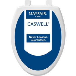Mayfair Caswell Modern Toilet Seat, Slow Close, Easy Clean, Plastic, Elongated, White