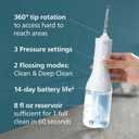 Philips Sonicare Cordless Power Flosser 3000 - Water Flosser with Innovative Quad Stream Technology, Oral Irrigator with 2 Flossing Modes and 3 Pressure Levels, IPX7 Waterproof, White, HX3826/21