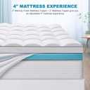 MASVIS Queen Size Dual Layer 4 Inch Memory Foam Mattress Topper, 2 Inch Cooling Gel Memory Foam and 2 Inch Pillow Top Mattress Pad Cover for Back Pain, Medium Support