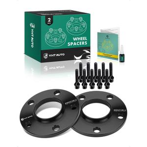 YHTAUTO 5x120 Hub Centric Wheel Spacers 10 mm Compatible with BMW 1/3/5/6/7/8/M3/M5/M6/Z3/Z4/Z8 Series, w/ M12x1.5 & 10.9 Grade Studs, 72.56 mm Hub Bore 5 Lug 2PCS Black Wheel Spacer