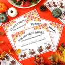 100 Pcs Thanksgiving Turkey Trot Medals 2025 Running Certificate Turkey Trot Awards for Thanksgiving Medals Prizes Racing Rewards Fall Holiday Party Supply
