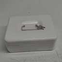 Jssmst Locking Large Metal Cash Box with Money Tray, Lock Box, White (Large, White Large)