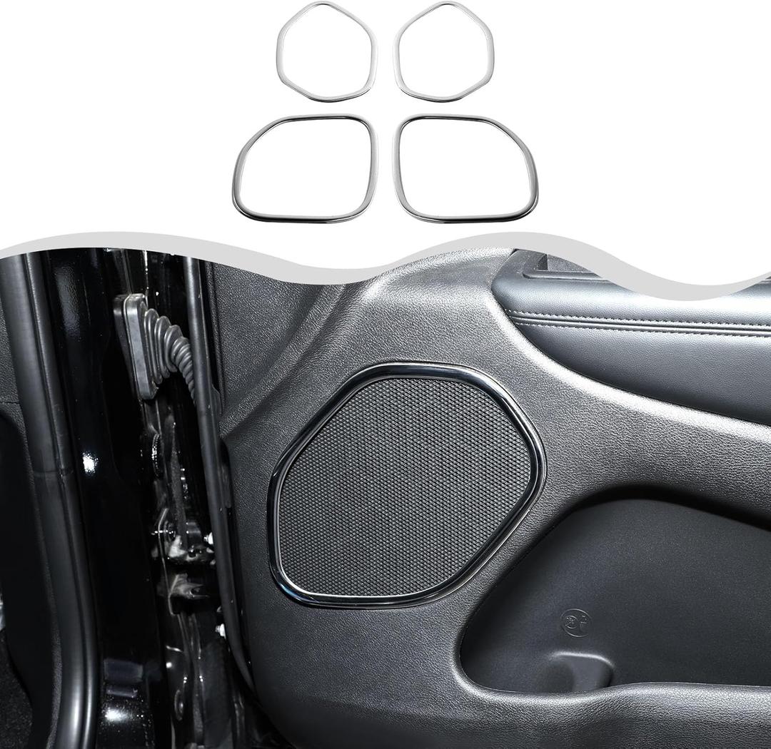 Door Speaker Horn Trim Cover Compatible with Jeep Grand Cherokee 2011-2012 Interior Accessories(2007-2010) (4Pcs/Set,ABS)