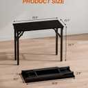 Folding Table Computer Desk - 35.8" No Assembly Folding Desk Design and Foldable Office Desk, Small Desk for Bedroom, Compact Storage Portable Use for Dorm and RV Small Space, Dark Oak